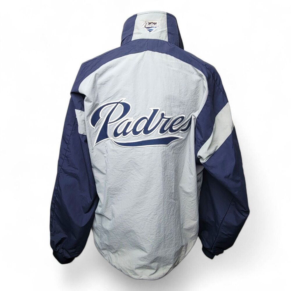 Vintage San Diego Padres Windbreaker Jacket Majestic Authentic Women's MLB Large - Picture 14 of 15